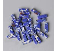 Perline di pietra tubolare quadrate 4x13mm Lazuli Agata Perline piatte rettangolari Charm-14 Blu imperiale-4x13mm Circa 28 pezzi