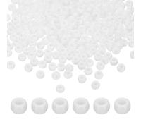 Perline di pony bianche da 1000 pezzi, 6x9 mm, in acrilico, in plastica sfusa