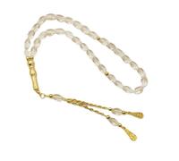 Perline di preghiera musulmana Tasbih con nappe dorate per cerimonie di meditazione e pratiche spirituali