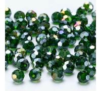 Perline di rotonde sfaccettate in vetro trasparente color AB da 3, 4, 6, 8 mm, per la creazione di gioielli, braccialetti fai da te, collane - QZ001-35-3,0 mm-160-170 pezzi