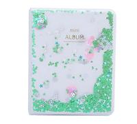 Perline di sabbia mobile 64 tasche Mini album fotografico da 3 pollici per foto della fotocamera Blu Rosa Verde Corpo piccolo Inserto di grande capacità Biglietti per il cinema (Verde)