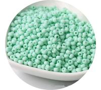 Perline di semi di vetro Perline di semi piccole 2/3/4mm Macaron Colore pieno Perline di semi di vetro smerigliato Perline distanziatrici sciolte per braccialetti Gioielli fai da te-Verde menta 26-4m