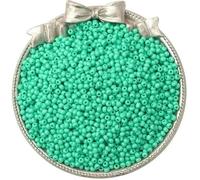 Perline di semi di vetro Perline di semi piccole Perline di vetro da 2 mm Materiali fai da te Perline fatte a mano Accessori per gioielli - Tesoro verde - 2 mm circa 0,8 mm 10 g/circa 660 pezzi