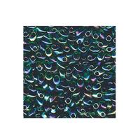 Perline di semi Magatama lunghe Miyuki KMG-038, verde trasparente, 8,5 g, 4 mm x 7 mm