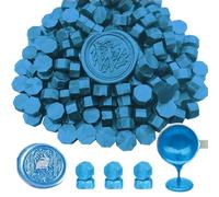 Perline di sigillo di cera, ANBOSE 300 pezzi ottagonale Blu sigillare perline di cera, busta sigillare