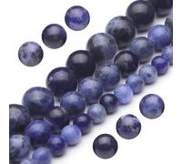 Perline di sodalite blu 3A da 6 mm, per la creazione di gioielli, pietra preziosa rotonda lucidata, 65 pezzi/filo, 38,1 cm, vera pietra artigianale Gu-k6556
