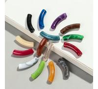 Perline di tubo tromba vetro, distanziatore, 20 pezzi perline sciolte piegato in resina bicolore sottile da 8 mm in acrilico for accessori gioielli collana braccialetto fai te(Mixed color)