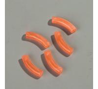Perline di tubo tromba vetro, distanziatore, 20 pezzi perline sciolte piegato in resina bicolore sottile da 8 mm in acrilico for accessori gioielli collana braccialetto fai te(Light orange)