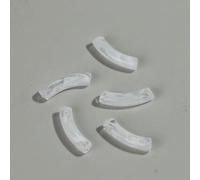 Perline di tubo tromba vetro, distanziatore, 20 pezzi perline sciolte piegato in resina bicolore sottile da 8 mm in acrilico for accessori gioielli collana braccialetto fai te(Milk clear)