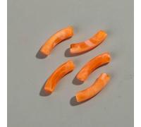 Perline di tubo tromba vetro, distanziatore, 20 pezzi perline sciolte piegato in resina bicolore sottile da 8 mm in acrilico for accessori gioielli collana braccialetto fai te(Oranje)