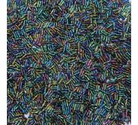 Perline di tubo tromba vetro, distanziatore, 300 pezzi 2x6mm trombe torsione semi sciolti gioielli for indumenti for stoffa da cucire fai te forniture cucito(Rainbow)