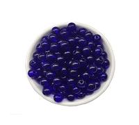 Perline di vetro, 10 mm, 60 pezzi, rotonde, lisce, sfuse, per la creazione di gioielli, bracciali, collane, artigianato fai da te (10 mm, 51005 blu scuro)