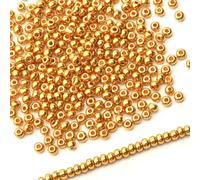Perline di vetro ceche color oro resistenti, piccole perline uniformi 8/0, perline fai da te fatte a mano, accessori per gioielli, braccialetti, 1,5/2/3,0 mm - PZ1001 18 k - 2 mm, 1000 pezzi - tubo