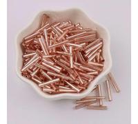 Perline di vetro ceco lunghe 2,5X15 mm 8/0 taglio manuale, perline distanziatrici per ciondoli a tubo di tromba per la creazione di gioielli fai da te, braccialetti e collane-ML293 Champagne-2,5X15