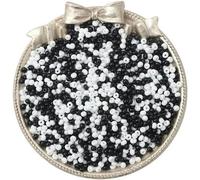 Perline di vetro Perline piccole Perle di vetro da 2 mm Materiali fai-da-te Accessori per gioielli con perline fatte a mano-Bianco e nero-Apertura di 2 mm circa 0,8 mm 10 g/circa 660 pezzi