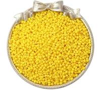 Perline di vetro Perline piccole Perle di vetro da 2 mm Materiali fai-da-te Accessori per gioielli con perline fatte a mano-Giallo-Apertura di 2 mm circa 0,8 mm 10 g/circa 660 pezzi