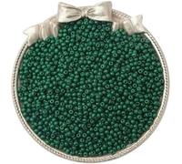 Perline di vetro Perline piccole Perle di vetro da 2 mm Materiali fai-da-te Accessori per gioielli con perline fatte a mano-Verde scuro-Apertura di 2 mm circa 0,8 mm 10 g/circa 660 pezzi
