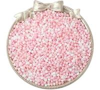 Perline di vetro Perline piccole Perle di vetro da 2 mm Materiali fai-da-te Perline fatte a mano Accessori per gioielli-Serie rosa chiaro-Apertura di 2 mm circa 0,8 mm 10 g/circa 660 pezzi