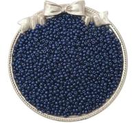 Perline di vetro Perline piccole Perle di vetro da 2 mm Materiali fai-da-te Perline fatte a mano Accessori per gioielli-Blu navy-Apertura di 2 mm circa 0,8 mm 10 g/circa 660 pezzi