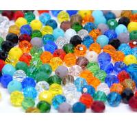 Perline di vetro, perline rotonde di cristallo ceco Boemia, 4 mm, CZ 500 pezzi, perline colorate miste, perline sfaccettate in vetro, set da infilare