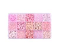 Perline di vetro piccole perline di 15 colori Set di perline di vetro per la creazione di braccialetti perline sfuse distanziali con perline kit per fai da te artigianato collana ciondoli