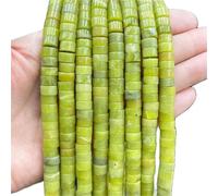 Perline distanziali a disco rotondo piatto in avventurina verde naturale 5x8 mm per la creazione di braccialetti - piccole perle di pietra - (colore: giada meridionale/dimensioni: 5 x 8 mm)