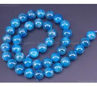 Perline distanziali rotonde pietre preziose blu apatite naturale 4 mm 6 mm 8 ...