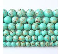 Perline distanziali sfuse da 8 mm, 46 pezzi, colore: blu pavone, conchiglie turchesi, per la creazione di gioielli, braccialetti e collane fai