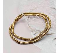 Perline distanziatrici in pietra di ematite naturale con ritenzione del colore in oro per la creazione di gioielli e braccialetti fai da te - A5