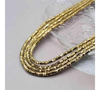 Perline distanziatrici in pietra di ematite naturale con ritenzione del colore in oro per la creazione di gioielli e braccialetti fai da te - A8