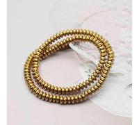 Perline distanziatrici in pietra di ematite naturale con ritenzione del colore in oro per la creazione di gioielli e braccialetti fai da te - 7