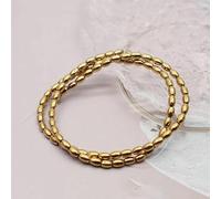 Perline distanziatrici in pietra di ematite naturale con ritenzione del colore in oro per la creazione di gioielli e braccialetti fai da te - 5