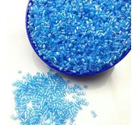 Perline distanziatrici in vetro ceco | Tubo multicolore AB trasparente da 2x3 mm 1000 pezzi 16 grammi Creazione di gioielli: collane fai-da-te(Ab Sky Blue9)