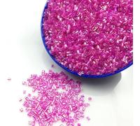 Perline distanziatrici in vetro ceco | Tubo multicolore AB trasparente da 2x3 mm 1000 pezzi 16 grammi Creazione di gioielli: collane fai-da-te(Ab Rose Pink3)