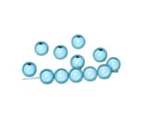 Perline distanziatrici in vetro sfuso tinto, imitazione perla, 4/6/8/10/12/14 mm, satinate, lisce, for la creazione di gioielli.(Sky blue,12mm x 10Pcs)