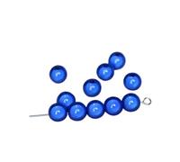 Perline distanziatrici in vetro sfuso tinto, imitazione perla, 4/6/8/10/12/14 mm, satinate, lisce, for la creazione di gioielli.(Blue,14mm x 10Pcs)
