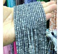 Perline distanziatrici piatte e rotonde in pietra naturale 2x4,0 mm di labradorite nera per la creazione di gioielli, ciondoli per braccialetti fai da te, accessori - diaspro mappa - 4x2 mm 147-150