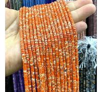 Perline distanziatrici piatte rotonde in pietra naturale 2x4,0 mm, rondelle, calcedonio, ghiaccio, amazzonite, per la creazione di gioielli, ciondoli per braccialetti fai da te, arancioni, 4x2 mm, 7