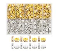 Perline distanziatrici scintillanti a rondelle, 600/720/900 pezzi, 8 mm, distanziatori, piatte e rotonde, per braccialetti e creazione di gioielli, piatte e rotonde