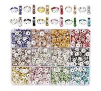 Perline distanziatrici scintillanti a rondelle, 600/720/900 pezzi, 8 mm, distanziatori, piatte e rotonde, per braccialetti e gioielli, argilla per braccialetti
