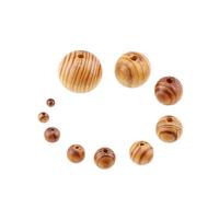 Perline distanziatrici sciolte in legno di pino naturale, rotonde, for realizzare gioielli e accessori in macramè fai da te. Per Lavoretti,Gioielli Artigianato(30mm x 2pcs)