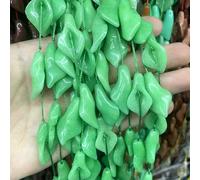 Perline distanziatrici sciolte in pietra di agata, giada, quarzo, avventurina, a forma di fiore di ipomea naturale, fai da te, per la creazione di gioielli, accessori - Giada verde - 15X30 mm, 5 pez