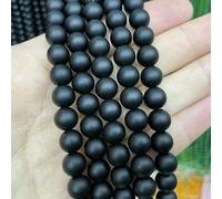 Perline distanziatrici sciolte in pietra naturale, rotonde, colorate, giade, agate, per la creazione di gioielli fai da te, bracciali, orecchini, accessori, 4/6/8/10/12 mm, vetro nero, 30 per