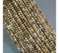 Perline distanziatrici sfaccettate rotonde in pietra naturale blu amazzonite fai da te per braccialetti e collane, per la creazione di gioielli, 15'' pollici, 2 mm/3,0 mm - Picture Jaspers - 2 mm -