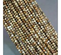 Perline distanziatrici sfaccettate rotonde in pietra naturale blu amazzonite fai da te per braccialetti e collane, per la creazione di gioielli, 15'' pollici, 2 mm/3,0 mm - Picture Jaspers - 2 mm -