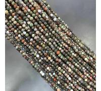 Perline distanziatrici sfaccettate rotonde in pietra naturale blu amazzonite, fai da te, per braccialetti, collane, per la creazione di gioielli, 15'' pollici, 2 mm/3,0 mm, Picasso Jaspers, 3,0 mm,