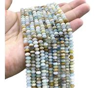 Perline distanziatrici sfuse in pietra di tormalina e calcedonio, 4x6 mm, rondelle sfaccettate per la creazione di gioielli, accessori per braccialetti fai da te - amazzonite - 4x6 mm, 42-44 pezzi
