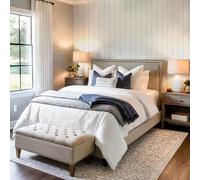 Perline Effetto Legno Pannello Carta da Parati 3D Realistico Bianco Belgravia