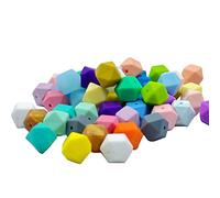 Perline Esagonali in Silicone 14mm 50pc Perline Poligonali In Silicone Colore Misto Per Collana Bracciale Fai Da Te