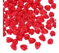 Perline Fiore Corallo 9x7mm, 100 Pcs Conchiglie Fiore di Gelsomino Rosso